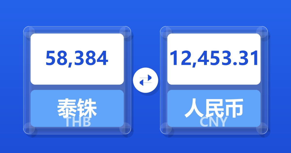 58,384泰铢兑人民币