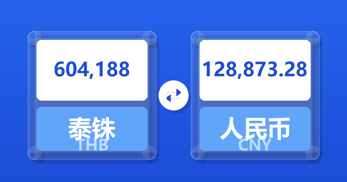 604,188泰铢兑人民币