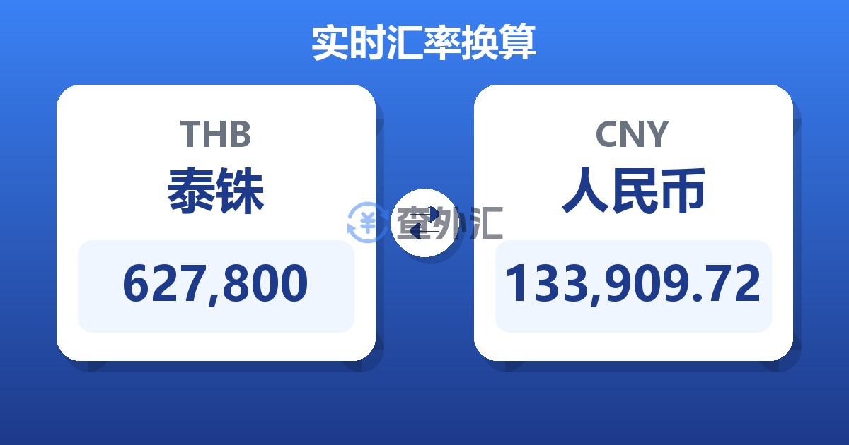 627,800泰铢兑人民币