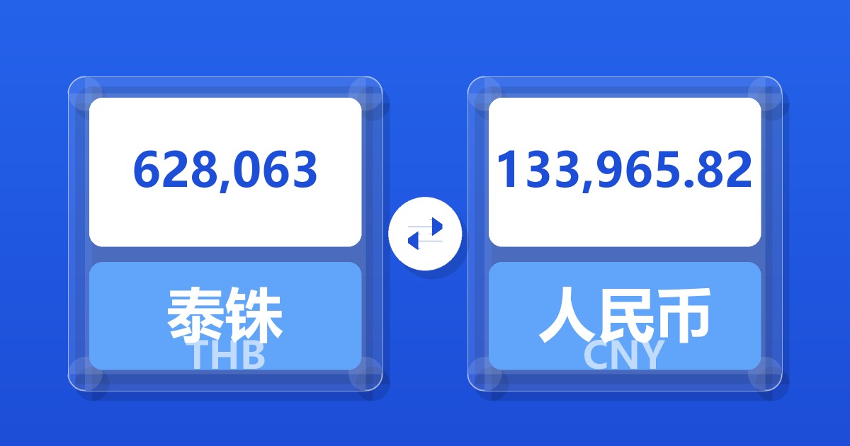 628,063泰铢兑人民币