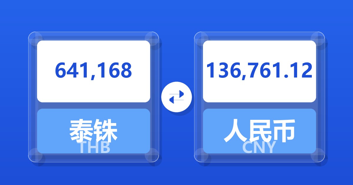 641,168泰铢兑人民币