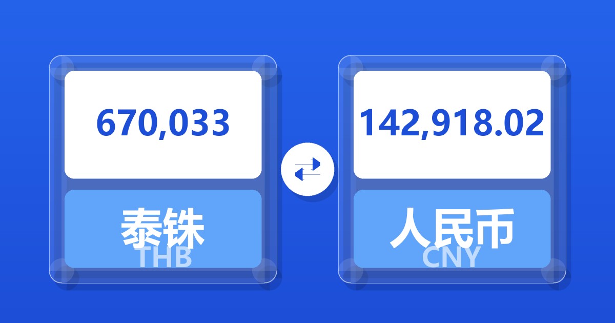 670,033泰铢兑人民币