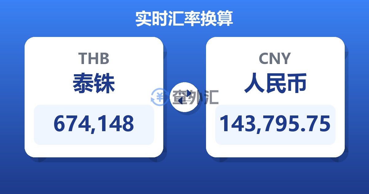 674,148泰铢兑人民币