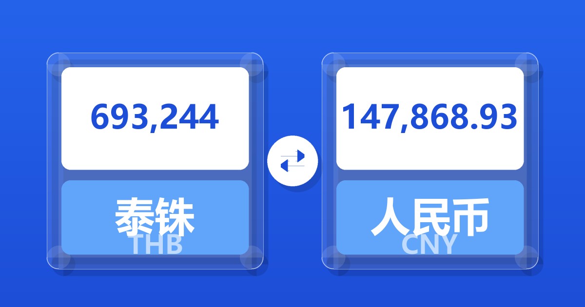693,244泰铢兑人民币