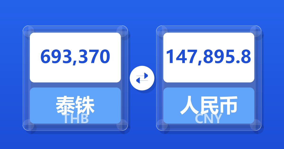 693,370泰铢兑人民币