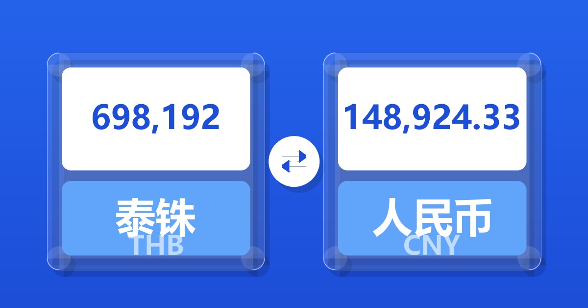698,192泰铢兑人民币