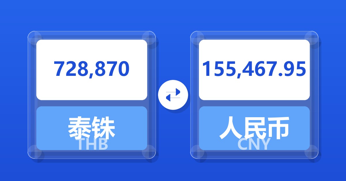 728,870泰铢兑人民币