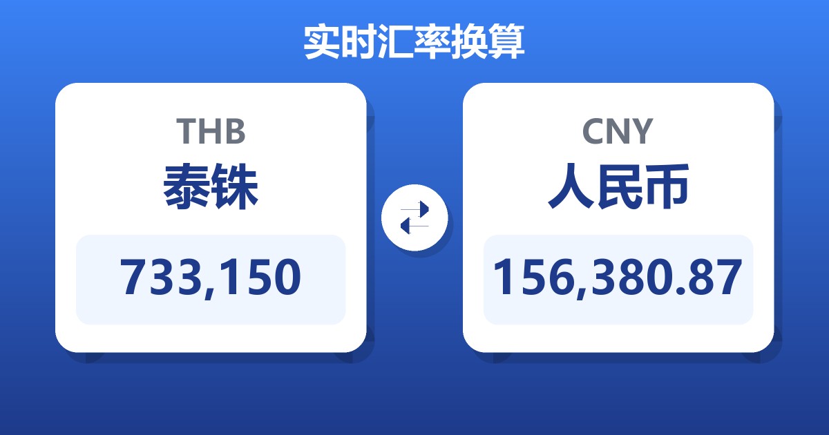 733,150泰铢兑人民币