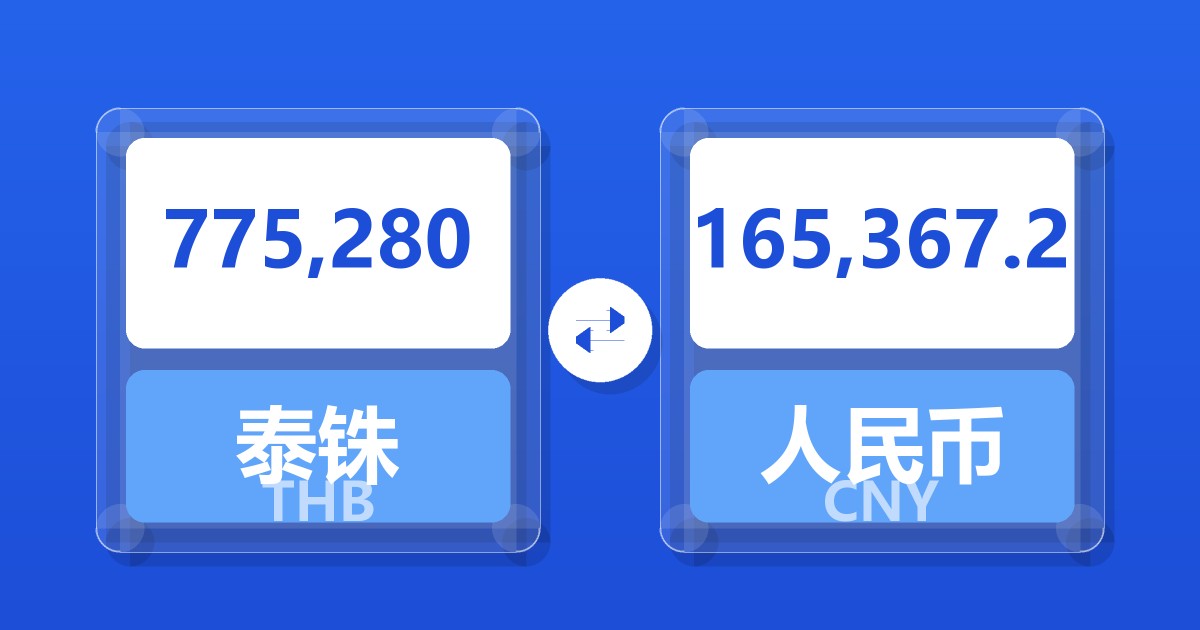 775,280泰铢兑人民币