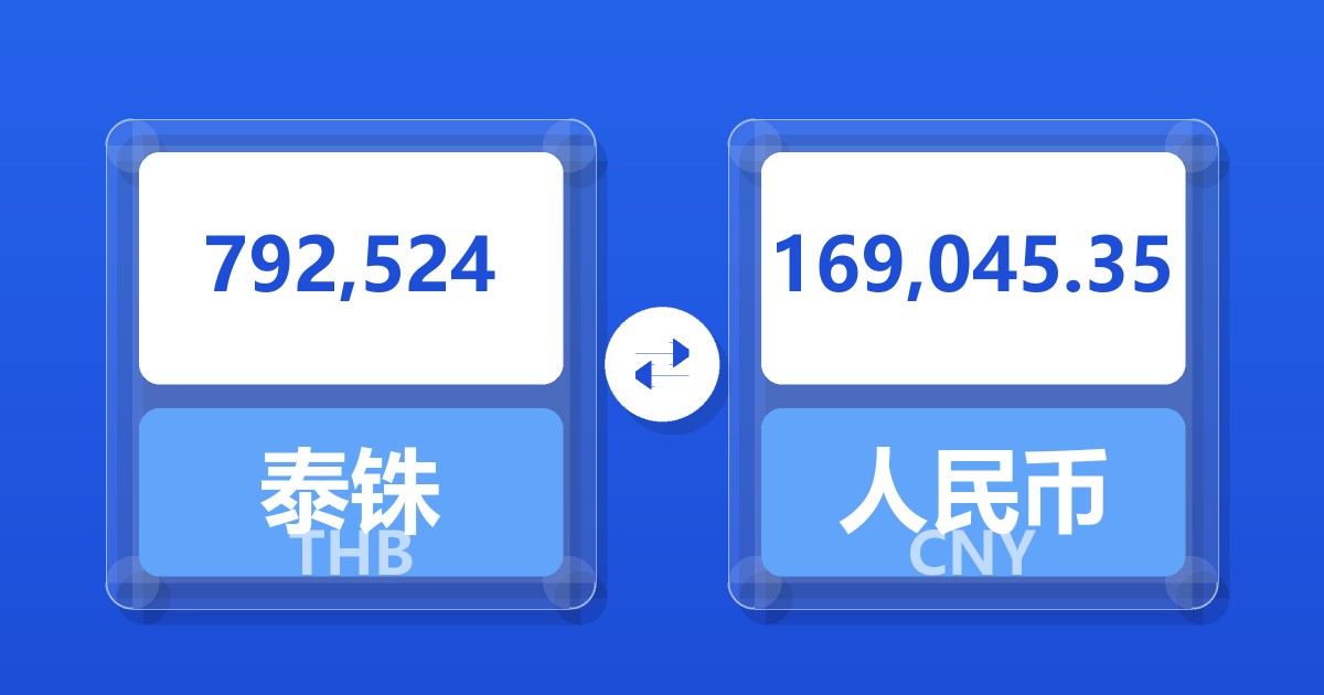 792,524泰铢兑人民币