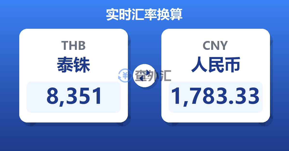 8,351泰铢兑人民币