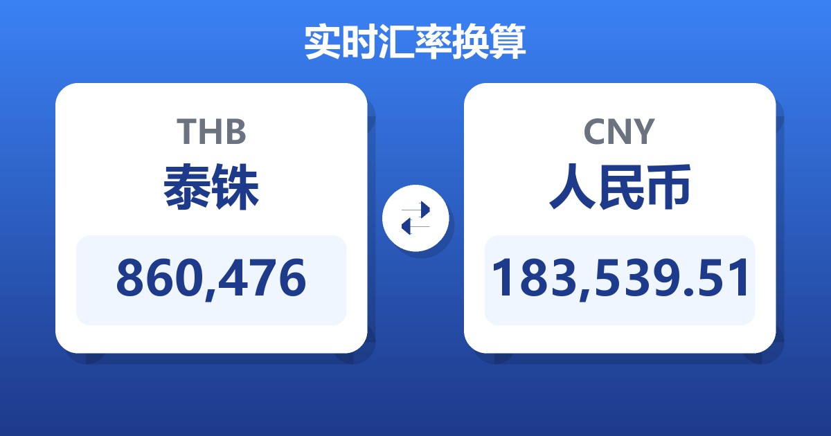 860,476泰铢兑人民币
