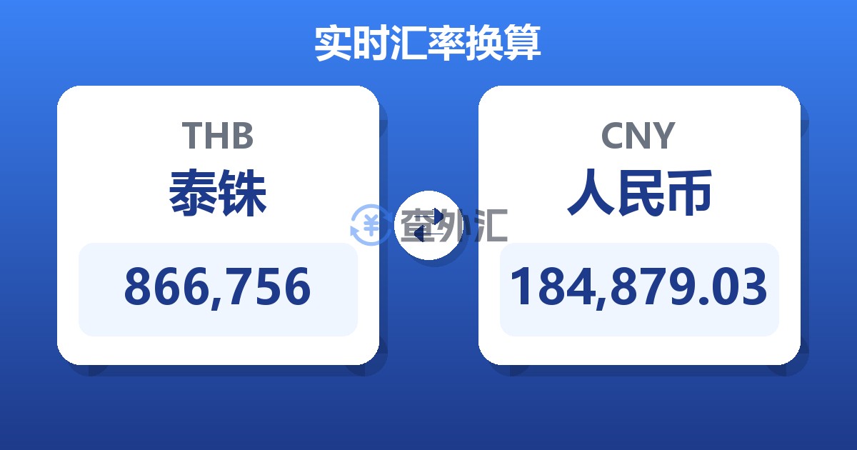 866,756泰铢兑人民币