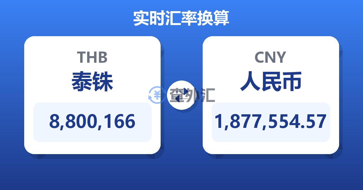 8,800,166泰铢兑人民币