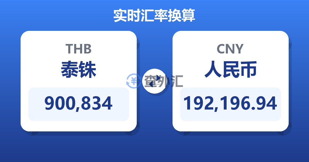 900,834泰铢兑人民币