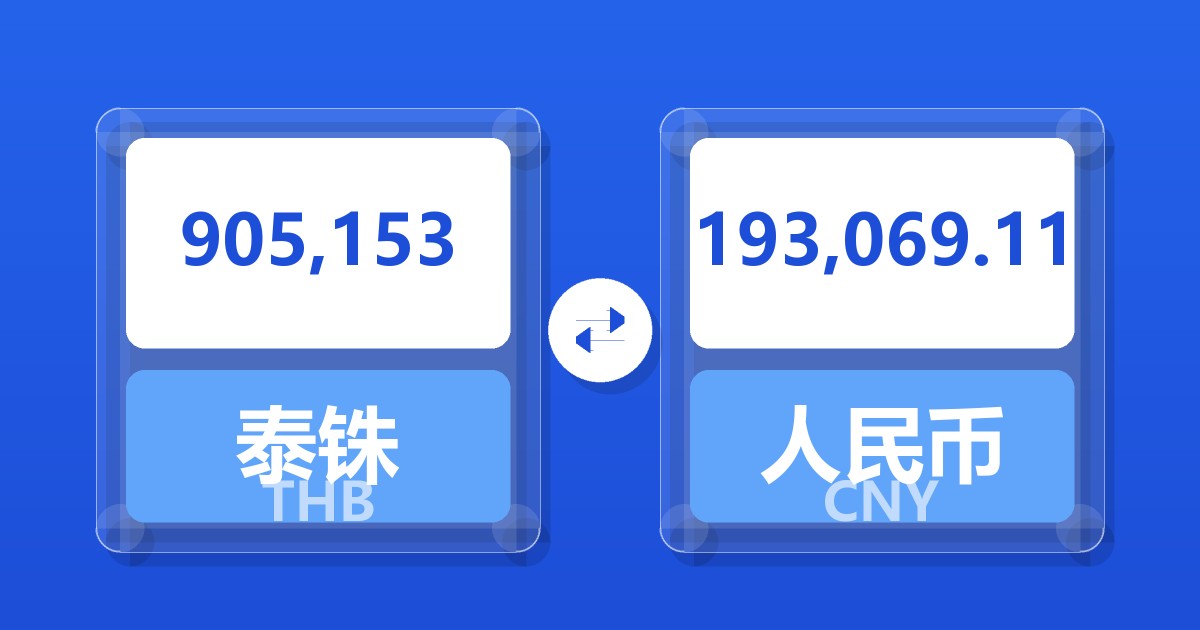 905,153泰铢兑人民币