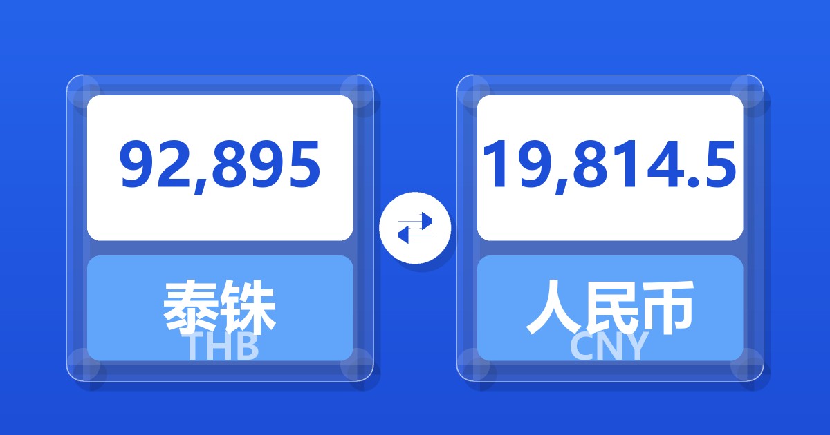 92,895泰铢兑人民币