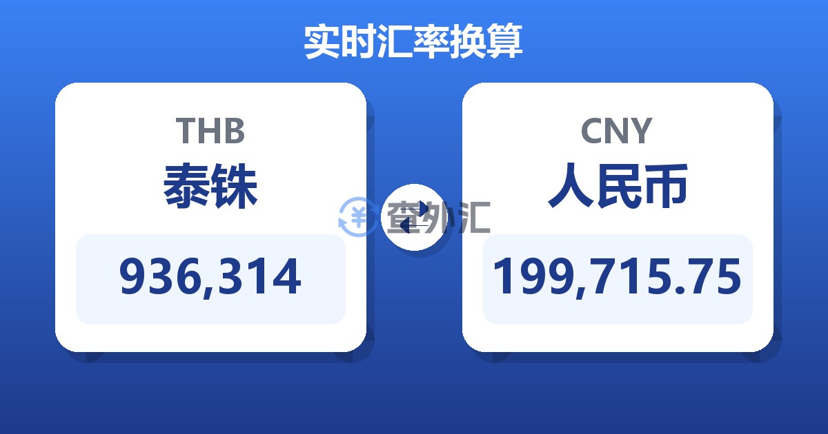 936,314泰铢兑人民币