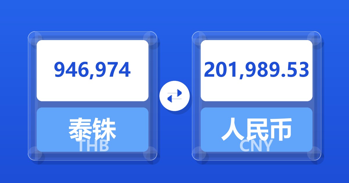 946,974泰铢兑人民币