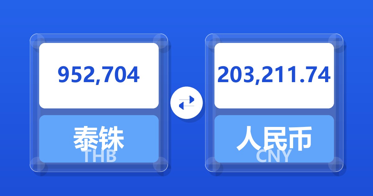 952,704泰铢兑人民币