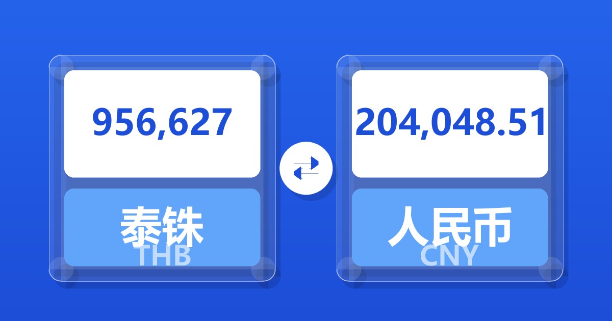 956,627泰铢兑人民币