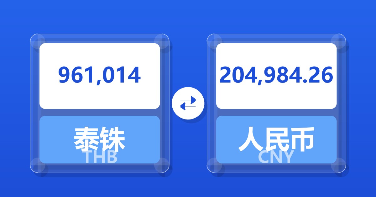 961,014泰铢兑人民币