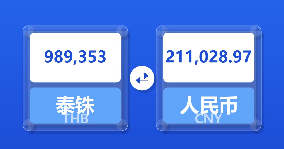 989,353泰铢兑人民币