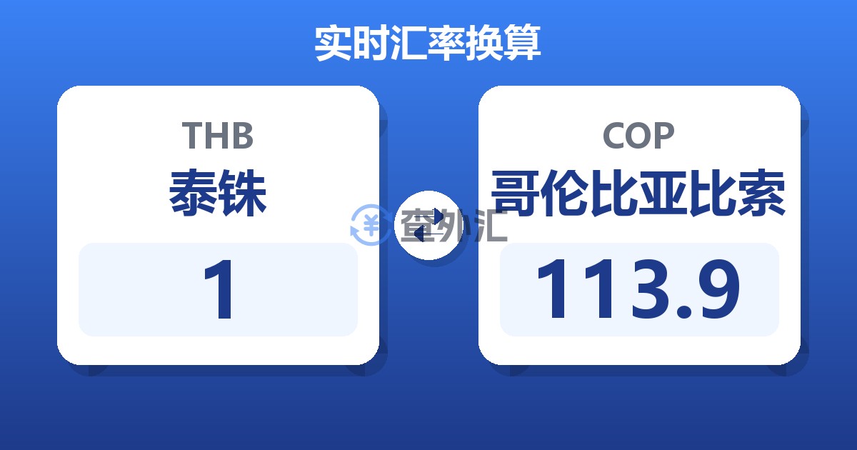 1泰铢兑哥伦比亚比索