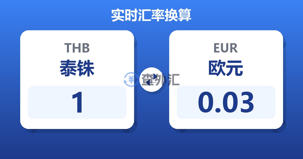 1泰铢兑欧元