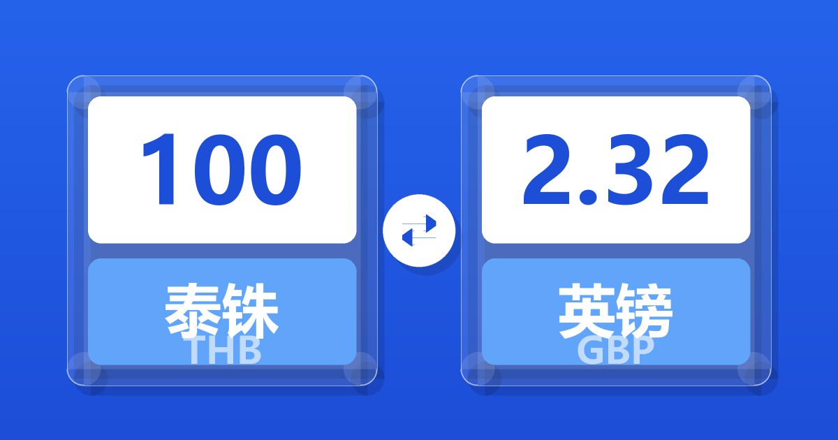 100泰铢兑英镑