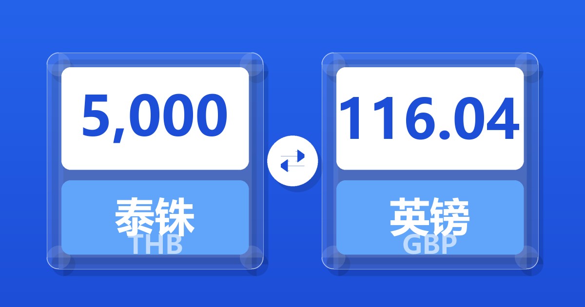 5,000泰铢兑英镑