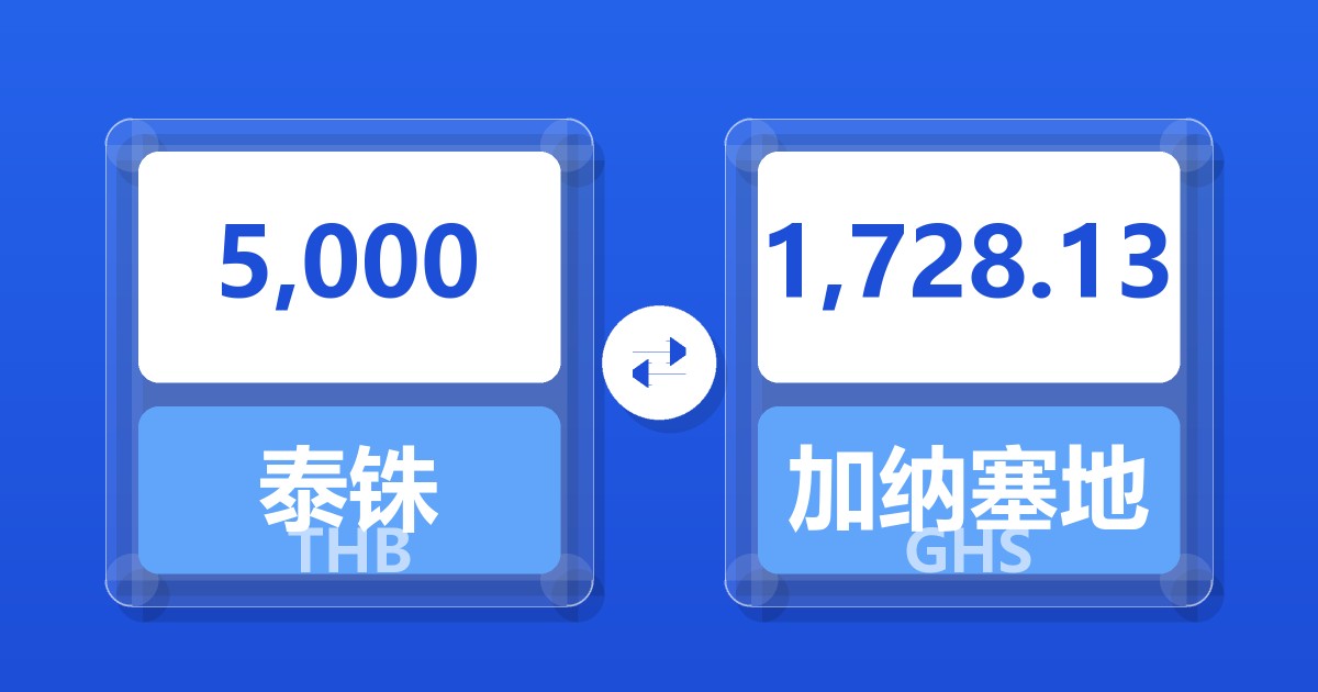 5,000泰铢兑加纳塞地