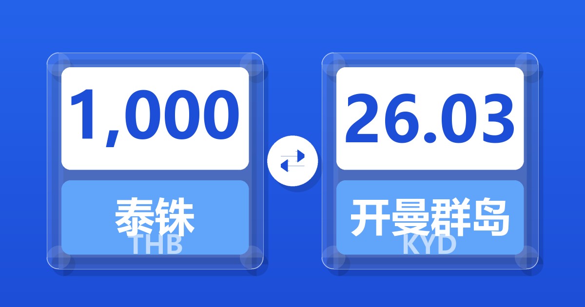 1,000泰铢兑开曼群岛元