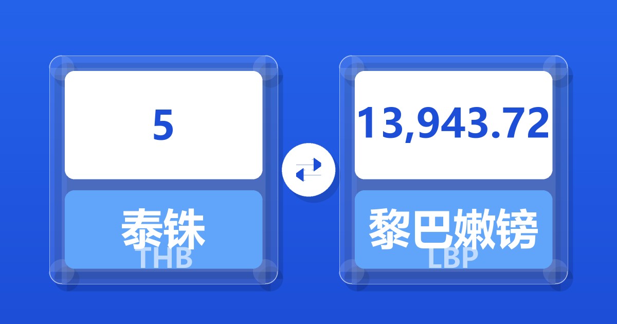 5泰铢兑黎巴嫩镑