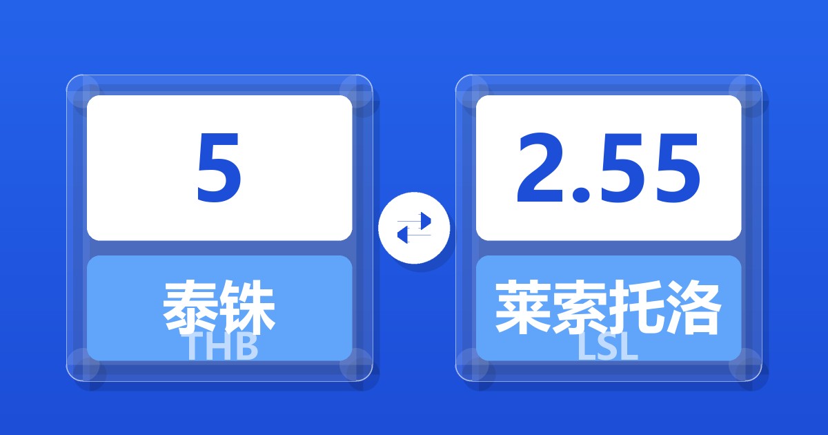 5泰铢兑莱索托洛蒂