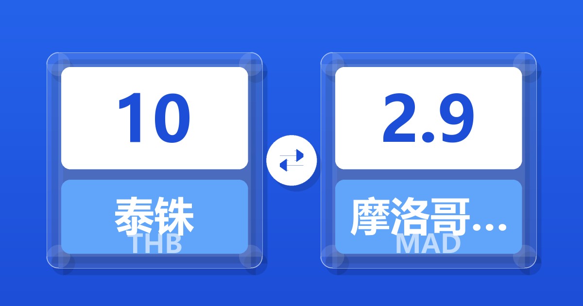 10泰铢兑摩洛哥迪拉姆