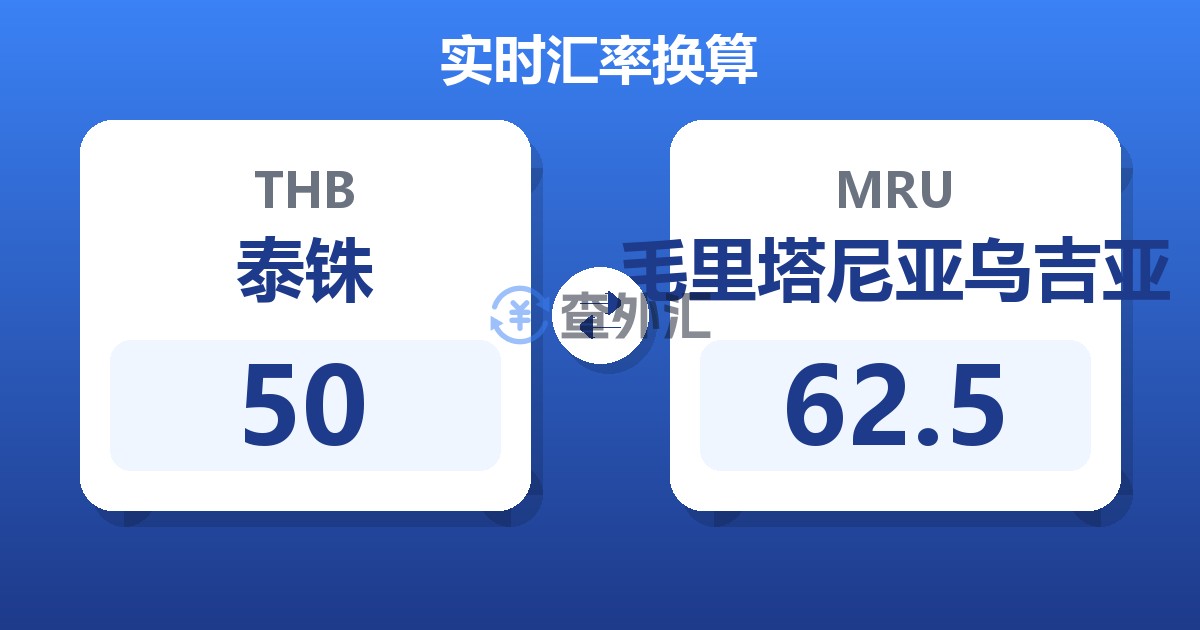 50泰铢兑毛里塔尼亚乌吉亚