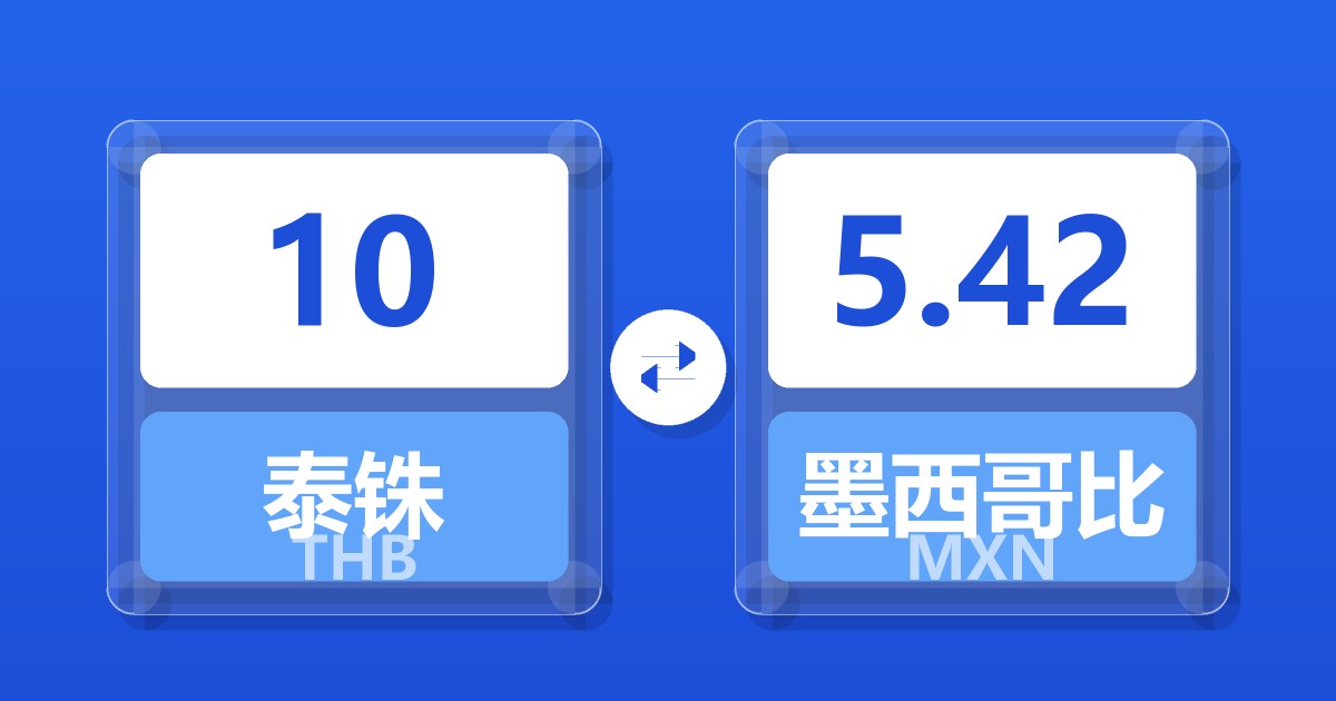 10泰铢兑墨西哥比索