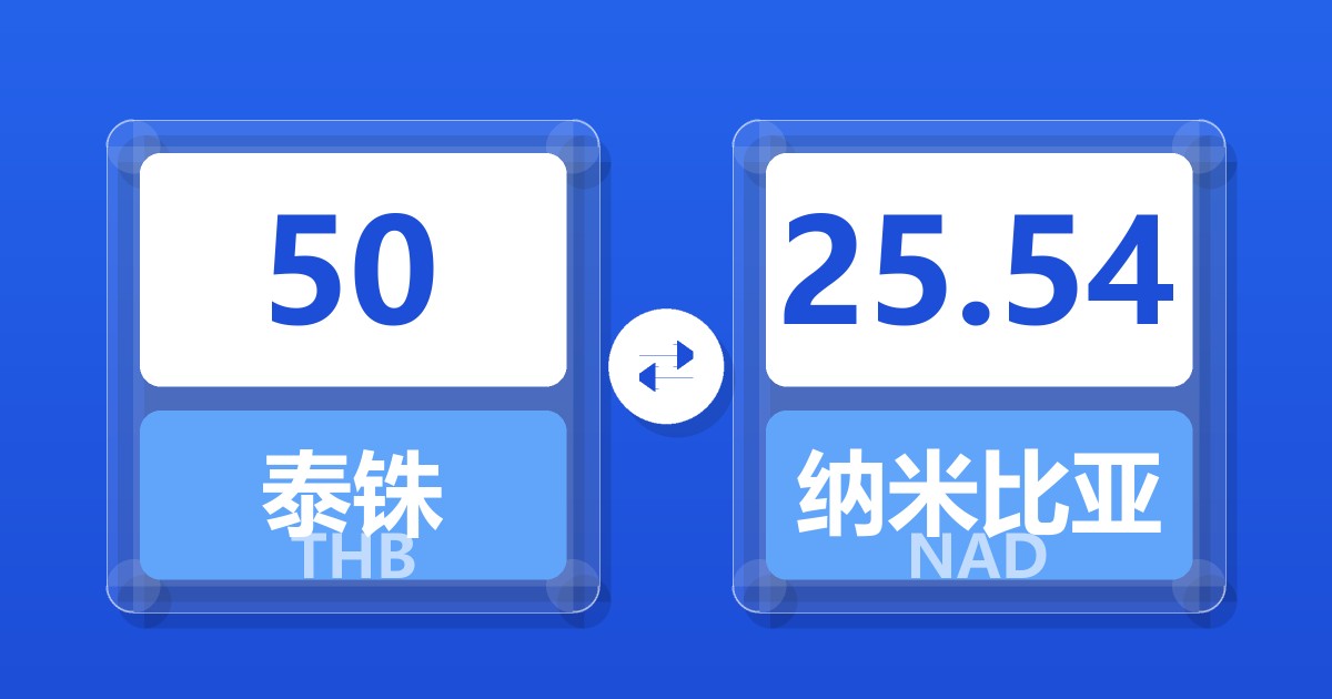 50泰铢兑纳米比亚元
