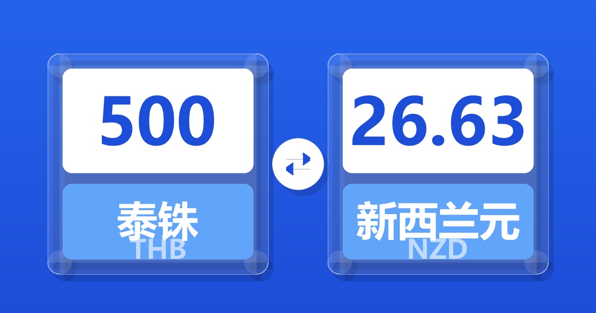 500泰铢兑新西兰元