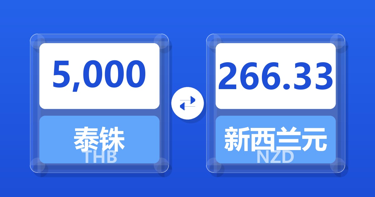 5,000泰铢兑新西兰元