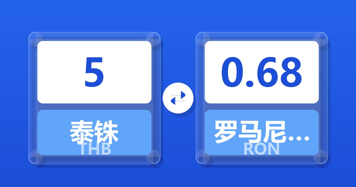 5泰铢兑罗马尼亚列伊