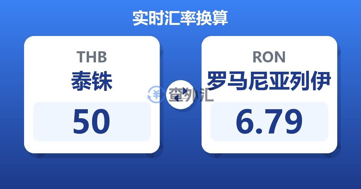 50泰铢兑罗马尼亚列伊