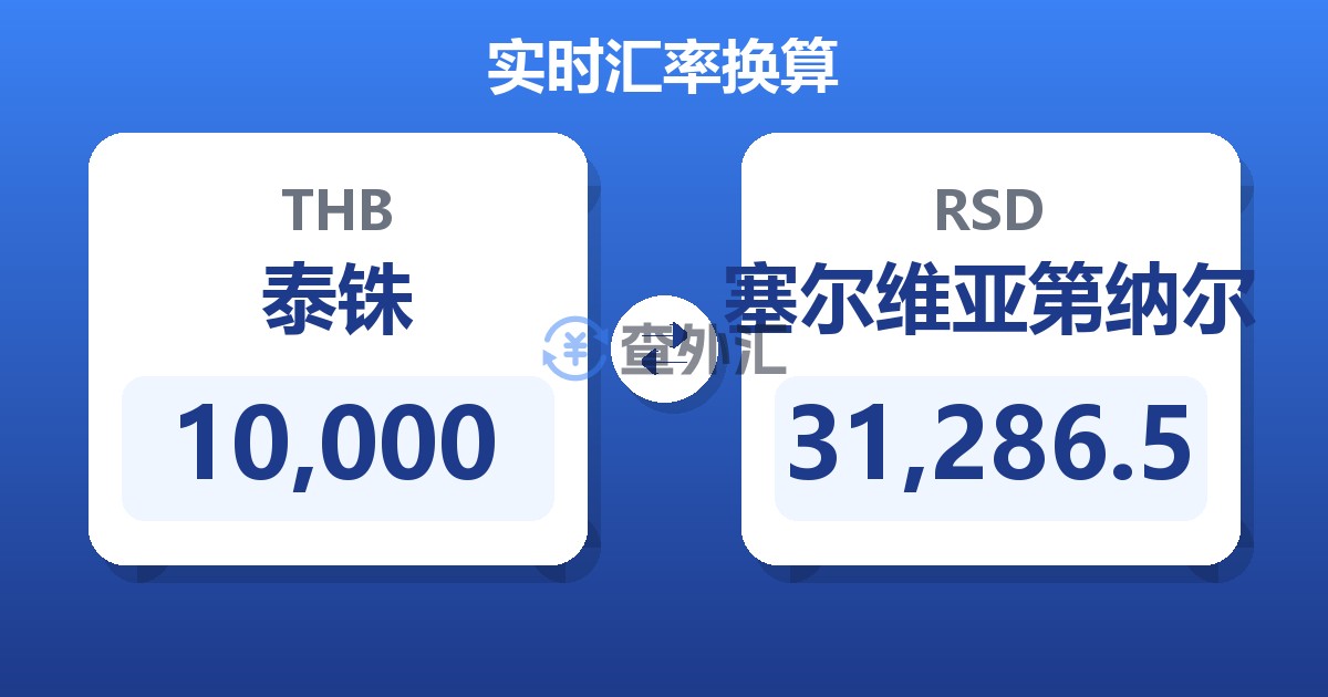 10,000泰铢兑塞尔维亚第纳尔