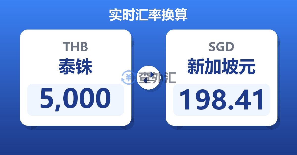 5,000泰铢兑新加坡元