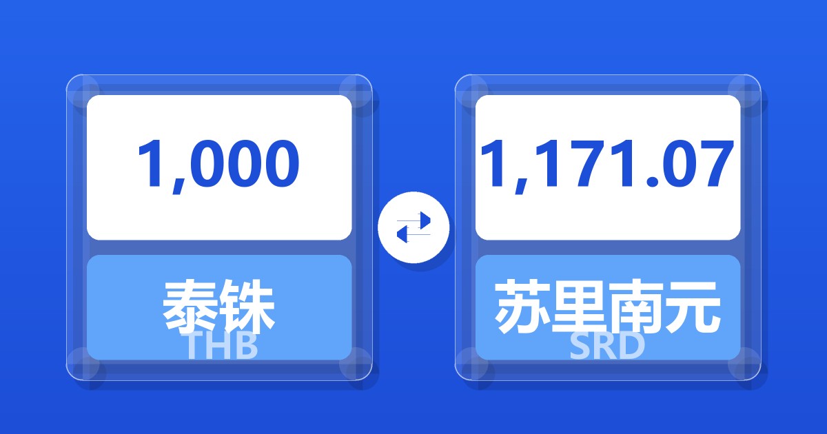 1,000泰铢兑苏里南元