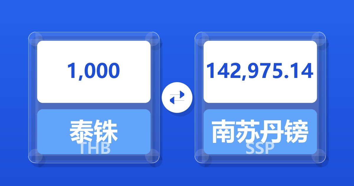 1,000泰铢兑南苏丹镑