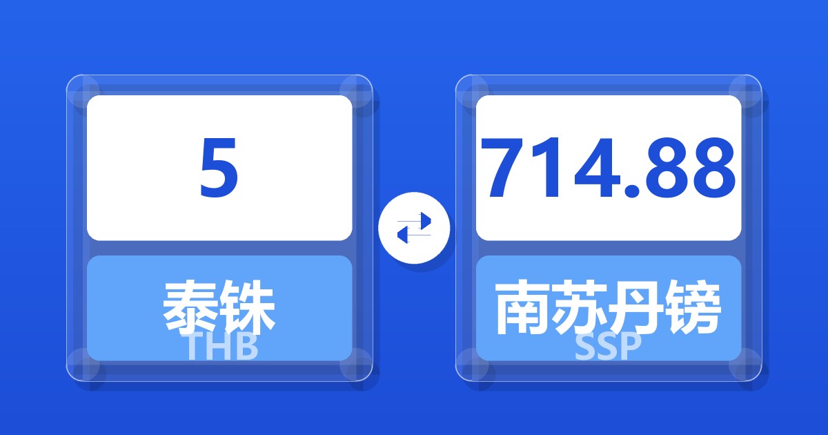 5泰铢兑南苏丹镑