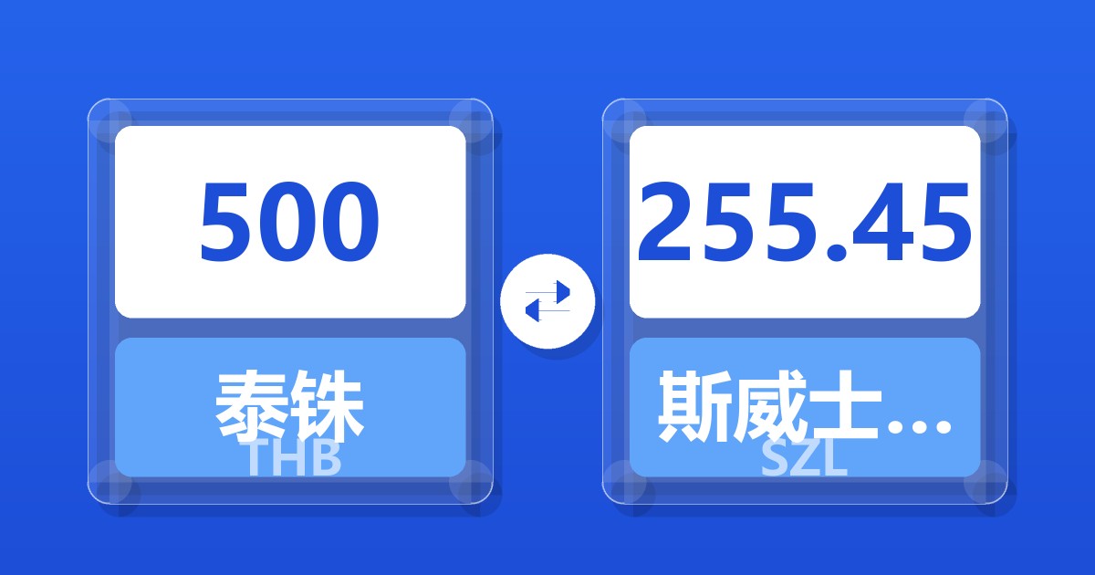 500泰铢兑斯威士兰里兰吉尼