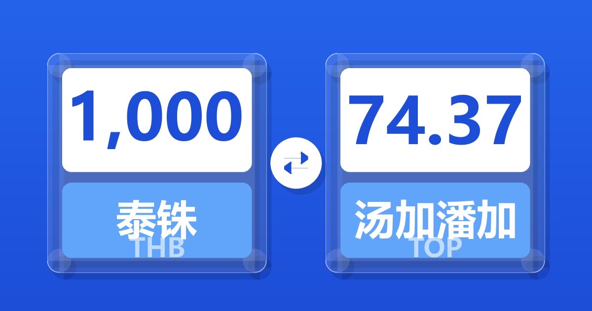 1,000泰铢兑汤加潘加
